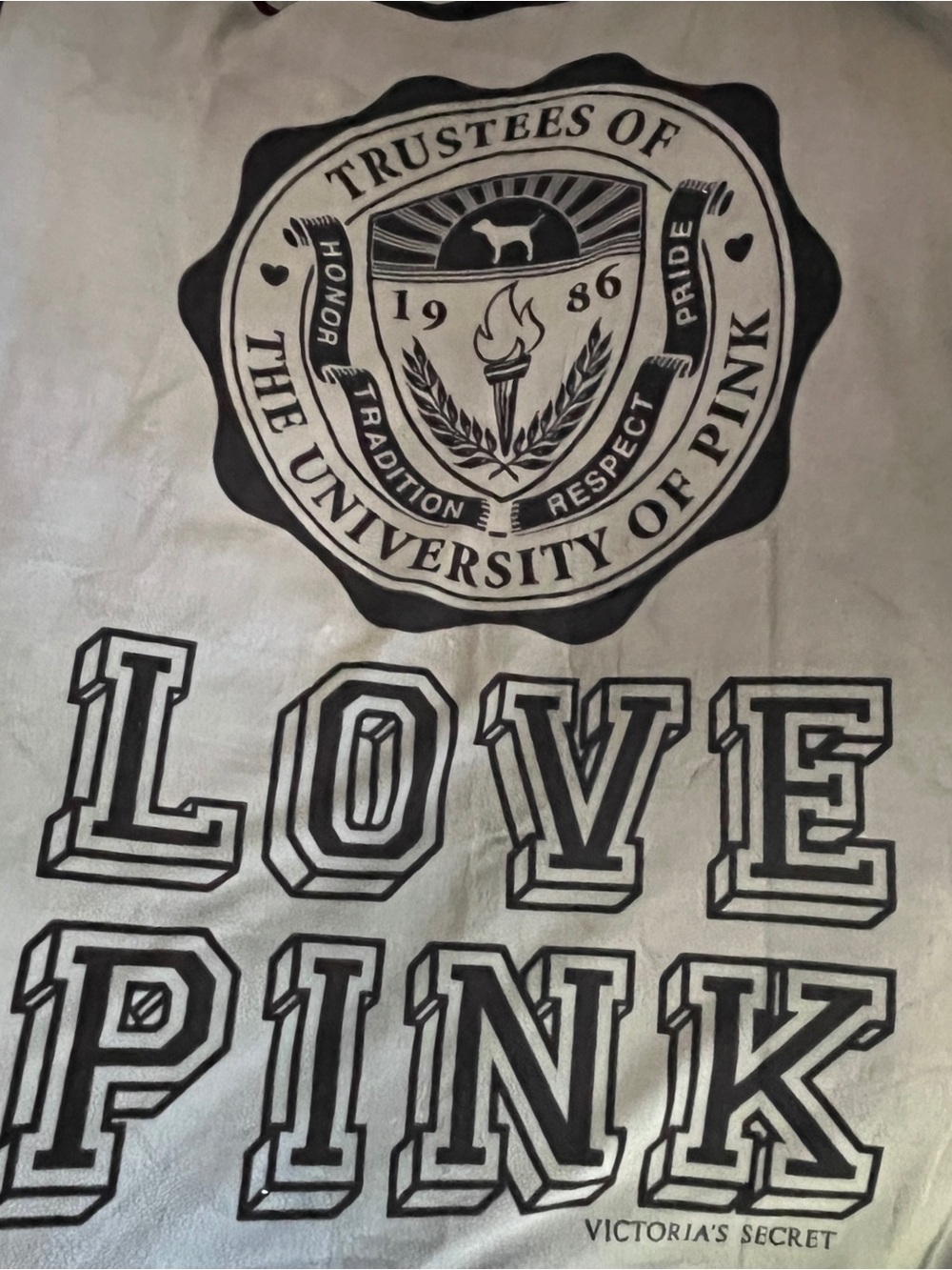 Pink Victoria's Secret Rare HTF grey Love Pink Stadium blanket